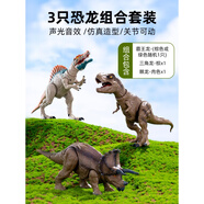棘龍恐龍玩具兒童大電動(dòng)男孩套裝5一7歲按壓會(huì)動(dòng)的霸王龍仿真模型 【3只裝】仿真聲光恐龍：霸王龍(