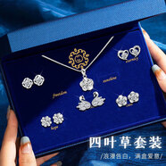 締晶一周銀耳釘女簡約耳環(huán)套裝2025新款高級感耳飾生日禮物送女友老婆 【項(xiàng)鏈+耳釘】驚喜組合-T71