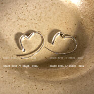 ANST圓臉大臉適合耳環(huán)方天菜簡(jiǎn)約冷淡風(fēng)愛(ài)心2024新款氣質(zhì)百搭耳釘耳飾 銀色愛(ài)心耳環(huán)耳鉤款