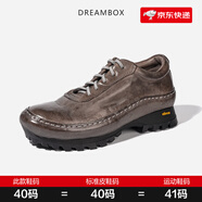Dream Box鈞博vibram舒適透氣戶外休閑鞋手工水洗馬皮男士皮鞋 灰色 41