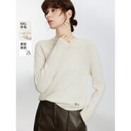 ELLE【100%綿羊毛】高領(lǐng)毛衣女2025秋冬新款打底保暖內(nèi)搭羊毛針織衫 米白（半高領(lǐng)升級(jí)版） L