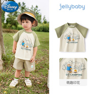 迪士尼（Disney）杰里貝比兒童短袖t恤休閑童裝女小童薄款透氣夏裝男寶寶上衣 豆綠 100cm 均碼