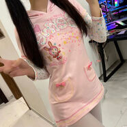 曦牧遙春夏y2k日系女兒服亞比文化可愛衛(wèi)衣裙卡通印花亞萌軟妹連衣裙 假兩件衛(wèi)衣裙 S
