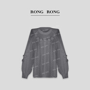 溶溶【慵懶風(fēng)情】紅人衣櫥 綿羊毛萊賽爾山羊絨鉤花鏤空毛衣RR 灰色建議手洗 M  38/M(100斤內(nèi)溶溶尺碼)