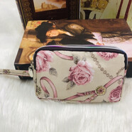 千弗2024年新款中老年防水手拿包老人買(mǎi)菜零錢(qián)包手機包荷包裝鎖匙小包 加厚面料....二層拉鏈米白玫瑰花 6.5寸和17厘米高以下的手機可以