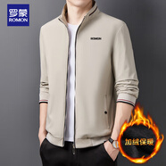 羅蒙（ROMON）外套夾克男士潮流時(shí)尚商務(wù)休閑棒球服立領(lǐng)上衣男裝KJ11其加絨XL