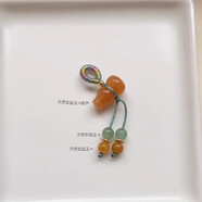 DRJEFUN促銷(xiāo)天然黃龍玉葫蘆吊墜 手編繩小提溜diy飾品手鏈手串項鏈小掛墜 金絲玉葫蘆8*14mm