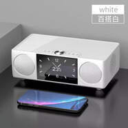 索愛(ài)無(wú)線藍(lán)牙音箱低音炮迷你音響大音量戶外車載k歌多功能U盤 三喇叭時(shí)鐘藍(lán)牙低音炮【象牙白】