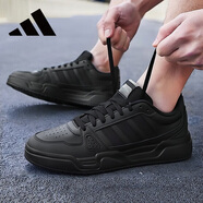 阿迪達斯 （adidas）男女同款黑色板鞋時尚潮流情侶款運動休閑鞋JS4361 碳黑  40