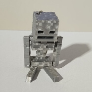 哈梵游鑰匙鏈MC我的世界可動骷髏苦力怕末影人凋零模型3D打印包包鑰匙扣 太空骷髏（黑色眼睛）高8.3cm