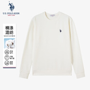 U.S.POLO ASSN.衛衣男圓領(lǐng)簡(jiǎn)約透氣休閑長(cháng)袖t恤棉質(zhì)親膚打底衫 乳白色 3XL 