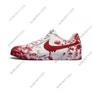 NIKE球鞋定制  Court Royale 案發(fā)現場(chǎng)流體潑墨設計低幫男女板鞋 案發(fā) 猩紅哥特 42 支持鑒定 假一賠三