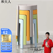 和大人凳子家用塑料凳子熟膠凳圓凳加厚凳子板凳可疊放風(fēng)車凳餐凳高凳子 加厚耐磨4把裝-灰綠蘭桔