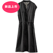即美森田（BEAUTY BUFFET）棉麻連衣裙中長(zhǎng)款日韓原單剪標(biāo)女尾貨短袖條紋亞麻襯衫長(zhǎng)裙文藝系 品牌500件起批發(fā)價(jià)咨詢(xún)客服 XL 【建議130-150斤】