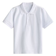 中小學(xué)生校服內搭短袖T恤夏季休閑高中生白色上衣polo衫高中班服 白色凈版 均碼 180