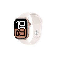 Apple Watch Series 10 智能手表42毫米玫瑰金色鋁金屬表殼淡桃粉色運(yùn)動(dòng)型表帶M/L【蜂窩款】聯(lián)通補(bǔ)貼