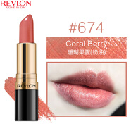 露華濃（Revlon）麗采保濕滋潤唇膏女士啞光黑管口紅女士不掉色美妝化妝品女彩妝 674#珊瑚果醬（奶油質(zhì)地）
