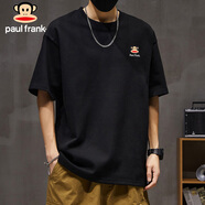 大嘴猴（paul frank）短袖男士重磅夏季寬松短袖T恤男上衣服打底衫男裝 黑色 M