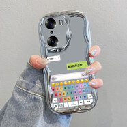 庫洛熊適用榮耀60手機殼honor華為60pro新款P60SE曲面屏X60pr0LSA一AN00曲屏版六零曲面專(zhuān)用全包防摔保護 電鍍奶油紋-銀色-ZC27鍵盤(pán) 榮耀60