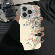 固返Ins花海春日花叢適用iPhone16/15promax手機殼創(chuàng  )意蘋(píng)果14/13/12/11小清新華為Pura70防摔Mate60/70 【春日花叢】白框彩銀 小米15