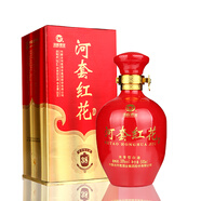 河套酒業(yè)（HETAOLIQUOR）白酒 紅花 河套紅花 濃香型 38度 瓷瓶 禮盒 38度 500mL 1瓶