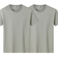 南極人棉短袖t恤男寬松純棉上衣服圓領(lǐng)大碼半截袖潮流黑白純色體恤 卡其+卡其 【兩件裝】 M *105-125斤