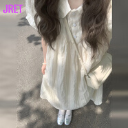 Jret早夏季小個(gè)子娃娃領(lǐng)白色連衣裙子女裝2025新款穿搭感氣質(zhì)長(zhǎng)裙 連衣裙【開(kāi)春穿搭套裝/春裝女款/ L 55/60kg