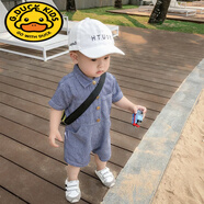 G.DUCKKIDS0-2歲男寶寶連體衣童裝男嬰兒爬服2024夏季男童可愛(ài)牛仔連體褲夏 圖色 90cm