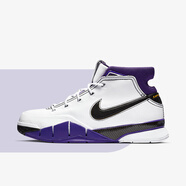 NIKE耐克Zoom Kobe 1科比一代81分之夜 黑白紫 男子高幫實(shí)戰(zhàn)籃球鞋 AQ2728-105 47.5