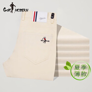 GOLF MODERN官方高爾夫運動(dòng)褲服裝男裝休閑褲高檔直筒長(cháng)褲男裝褲高爾夫球褲男 卡其色9881 28