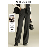 夢(mèng)舒雅商場(chǎng)同款夢(mèng)舒雅女褲綿羊毛直筒褲春秋新款高腰垂感修身顯瘦休閑褲