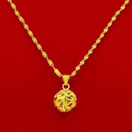 ANST老鳳凰金店款黃金色項(xiàng)鏈女款氣質(zhì)轉(zhuǎn)運(yùn)珠吊墜沙金情侶閨蜜項(xiàng)鏈送愛 好運(yùn)來(轉(zhuǎn)運(yùn)珠)吊墜(送水波鏈6.8