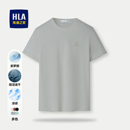 海瀾之家（HLA）短袖t恤男夏季時尚印花百搭圓領(lǐng)短T打底上衣男裝潮牌休閑體恤衫男 淺灰FB(索羅娜速干涼感) L 175/92A