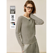 LILY【100美麗諾綿羊毛】冬新款女裝修身多色圓領(lǐng)針織衫打底 601白色 M
