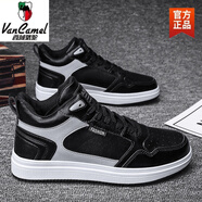 西域駱駝大碼45碼46黑色夏季男鞋47透氣48鞋子男2025男士運動(dòng)休閑板鞋 999黑色(高幫)+襪-駱駝官方品牌 37