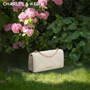 CHARLES&KEITH質(zhì)感菱格鏈條小方錢包女包包女包生日禮物CK6-10680924 Cream奶白色 XS