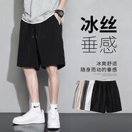 南極人短褲男夏季運(yùn)動五分褲男休閑沙灘褲男士五分工裝短褲寬松學(xué)生青年 黑色 XL