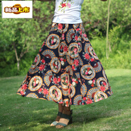 初徑2026春夏新款女裝民族風(fēng)棉麻半身裙文藝大擺長(cháng) 18號色 均碼 (裙長(cháng)80厘米