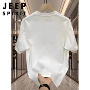 JEEP SPIRIT哪吒2025新年新款衣服純棉短袖創(chuàng)意國潮動畫印花男士半袖T恤男 白色【空白純色-款】 S 【建議80-95斤】