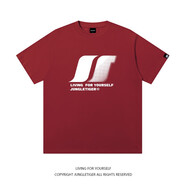 叢林老虎美式潮牌重磅t恤男短袖2025夏季新款高級感寬松純棉情侶半袖女T 酒紅色 2XL