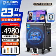 飛利浦（PHILIPS）SD359戶(hù)外三分頻家庭ktv音響套裝移動(dòng)視頻廣場(chǎng)舞帶顯示屏藍牙音箱功放一體機電木吉他民謠樂(lè )器音箱