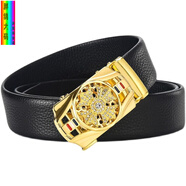 胖?zhù)澠惺考娱L(cháng)腰帶真皮自動(dòng)扣青年中年西褲腰帶特長(cháng)胖子肥佬背褲帶 金色旋轉 150cm 建議130-320斤