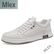 MLEX步馳奴男鞋休閑時(shí)尚感輕奢百搭白鞋軟底白小白鞋透氣 白色(紋) 41