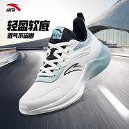 安踏（ANTA）男鞋運(yùn)動(dòng)鞋男士軟底網(wǎng)面透氣緩震皮面防水輕便訓(xùn)練跑步鞋官網(wǎng) 【網(wǎng)面透氣】象牙白/灰霧藍(lán)-5 39