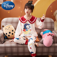 迪士尼（Disney）兒童睡衣女春秋季小寶寶網(wǎng)紅小女孩公主領(lǐng)韓版長(cháng)袖家居服睡衣套裝 活潑豬-長(cháng)袖-白雪公主 (912) 165 S碼(140-155CM) 身高