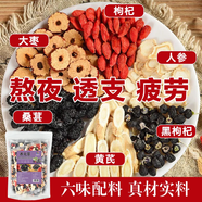 仲云堂人參六寶養元茶枸杞桑葚黃芪大棗黑枸杞元固陽(yáng)血茶干護膚補元氣茶 二袋（10g*24小包）