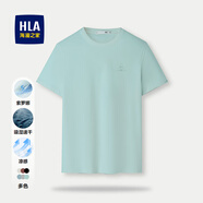 海瀾之家（HLA）短袖t恤男夏季時尚印花百搭圓領(lǐng)短T打底上衣男裝潮牌休閑體恤衫男 綠灰FC(索羅娜速干涼感) S 165/84A