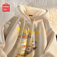名創(chuàng)優(yōu)品（MINISO）連帽衛(wèi)衣男冬季加厚寬松百搭羊羔絨保暖衣服青年學(xué)生休閑帥氣外套 【重磅羊羔絨】卡其(大日暮晚巷) M 170(體重100-120斤左右)