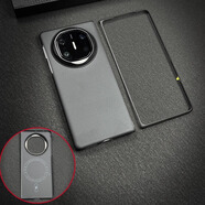 布諾林【真凱夫拉】華為matex6手機殼芳綸碳纖維超薄mateX6典藏版新款防摔mateX5磁吸后蓋新年紅蛇年限定 【黑米格/磁吸款 一套】600D/鏡頭金屬圈 華為 Mate X5