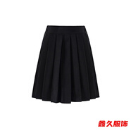 美安嘉jk制服甜美裙百搭學(xué)院風(fēng)班服黑色百褶短裙中長(cháng)裙大碼半身裙女 黑色短裙 L
